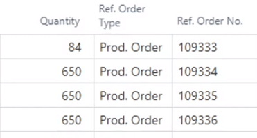 Dynamics 365 Business Central YAVEON ProBatch Reference Order Type