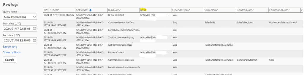 LCS Monitoring in Dynamics 365 Finance and Operations raw logs