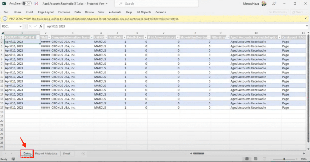Excel Reports Dynamics 365 Business Central excel download