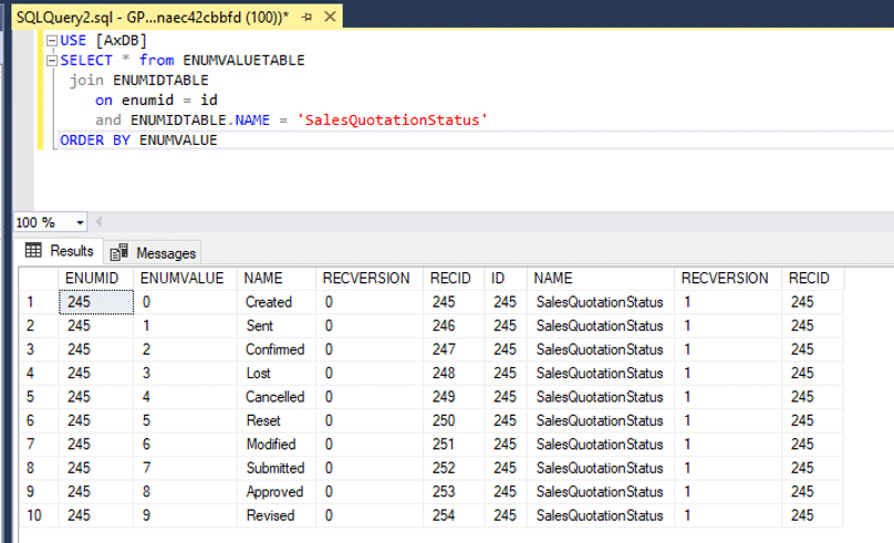 Enumeration values in Dynamics 365 Finance and Operations enumeration labels