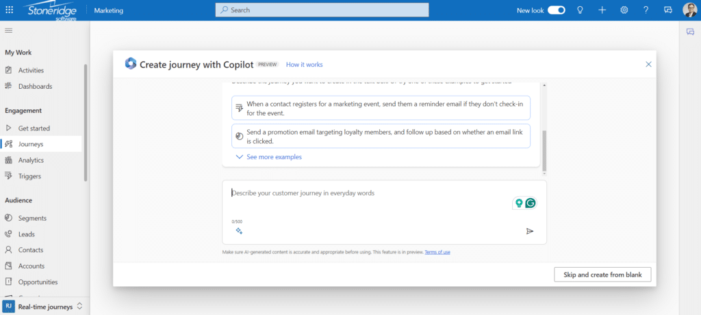 Dynamics 365 Cusotmer Insights Journeys Copilot Features