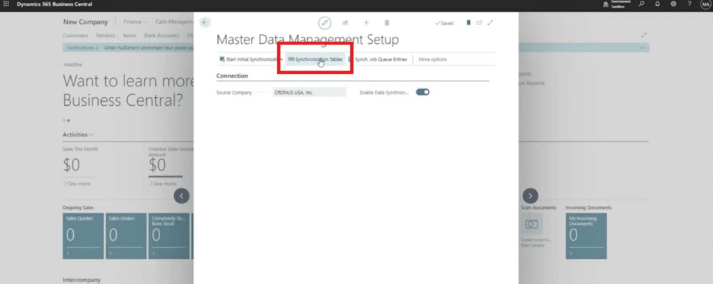 Master Data Management in D365 BC synchronization tables