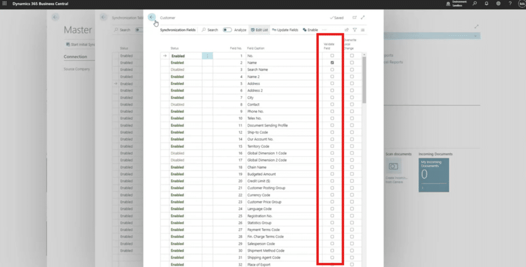 Master Data Management in D365 BC validate fields