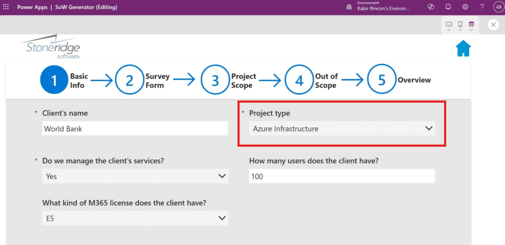 Power Apps and Power Automate Project Type Azure Infrastructure