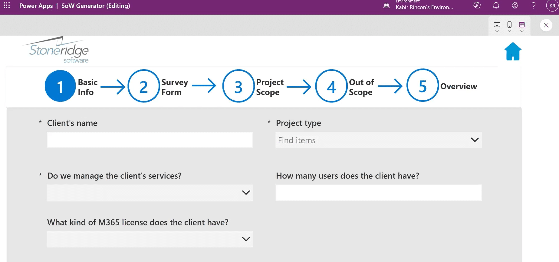 Statement of Work Generator Basic Info