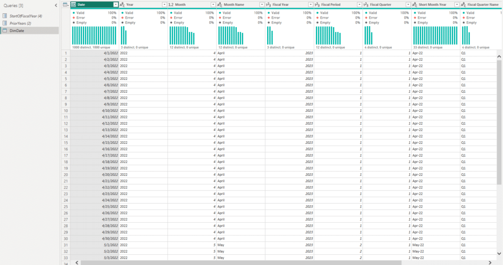 Calendar Table in Power BI