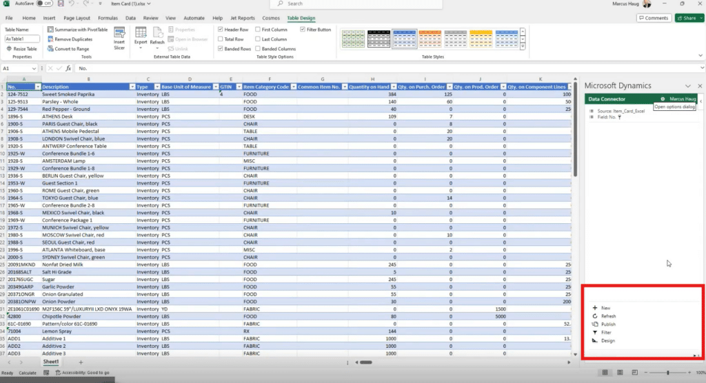 M365 Business Central Data options