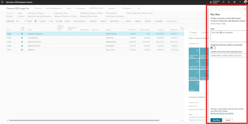 Run Power Automate workflow