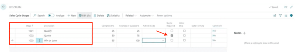 Create Sales Cycle Record