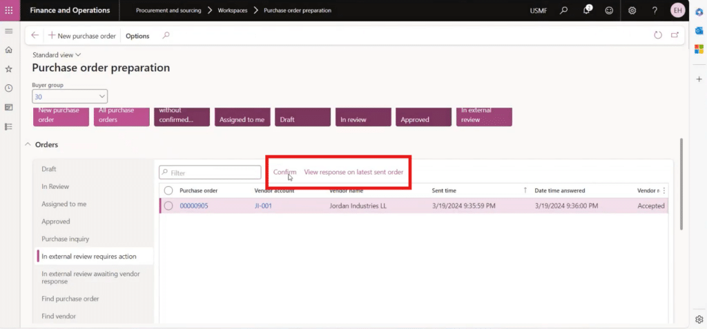 Dynamics 365 Vendor Collaboration Module Organization edits