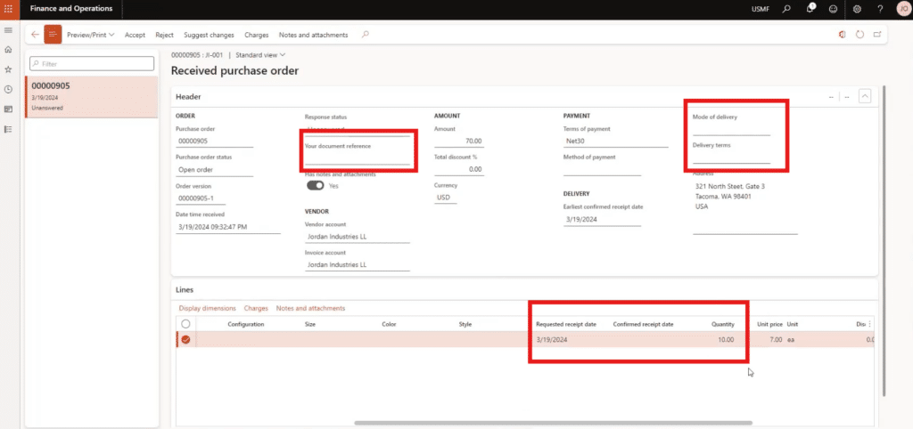 Dynamics 365 Vendor Collaboration Module Things Vendor can edit