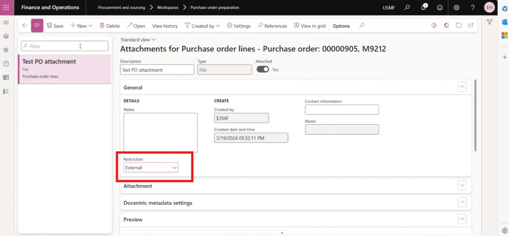 Vendor Collaboration Module Purchase Order Attachment