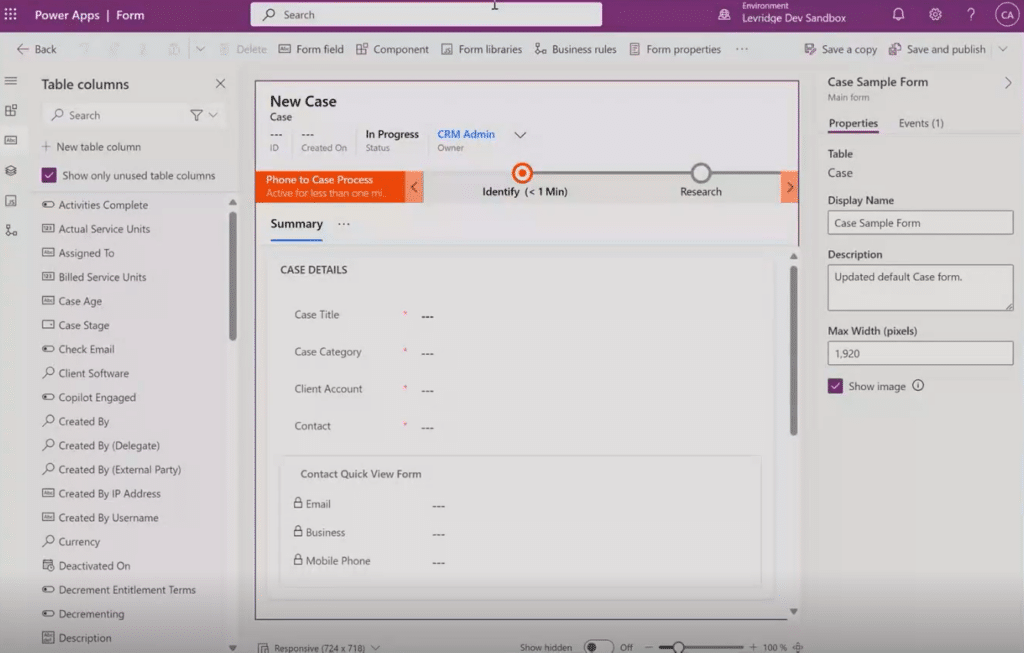 Forms in Dynamics 365 Customer Engagement Power Apps Form Component Control