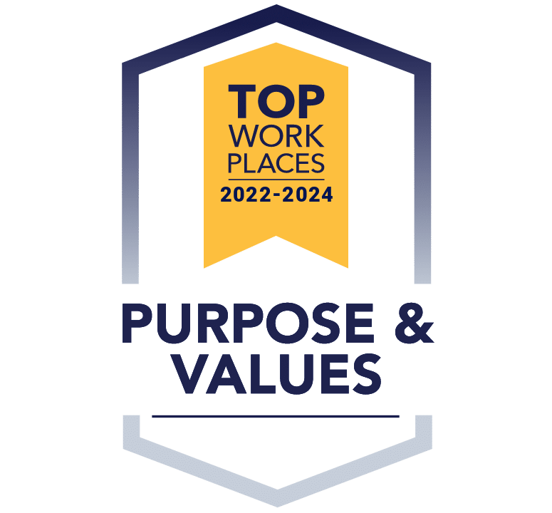 Purpose & Values badge top work 2022 2024