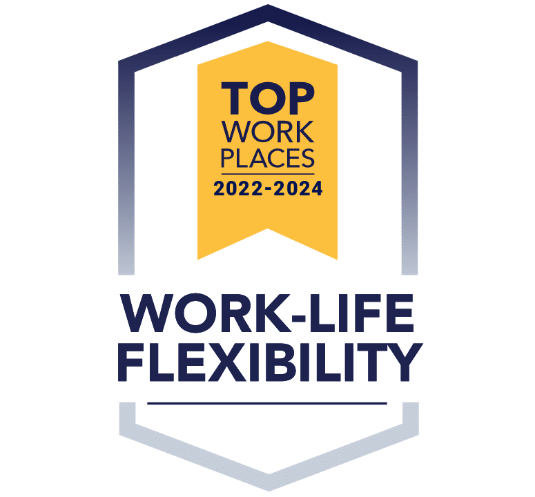 Work Life Flexibility badge top work 2022 2024