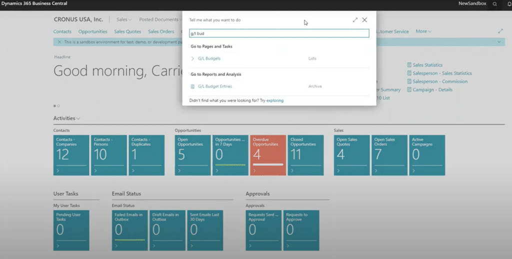 Budgets in Dynamics 365 Business Central