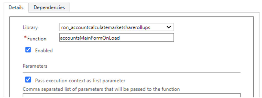 Function handler properties