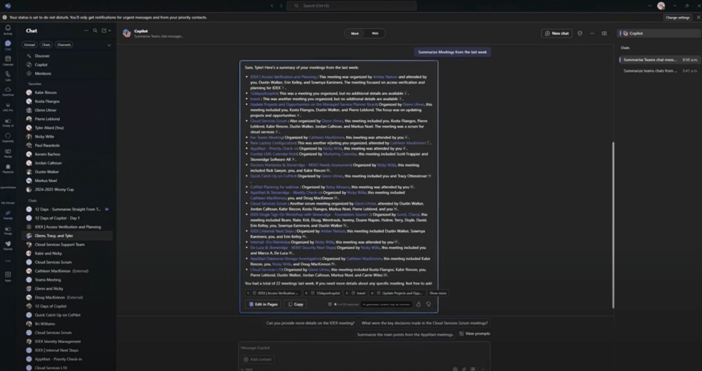 Catch up on Teams meetings with Copilot