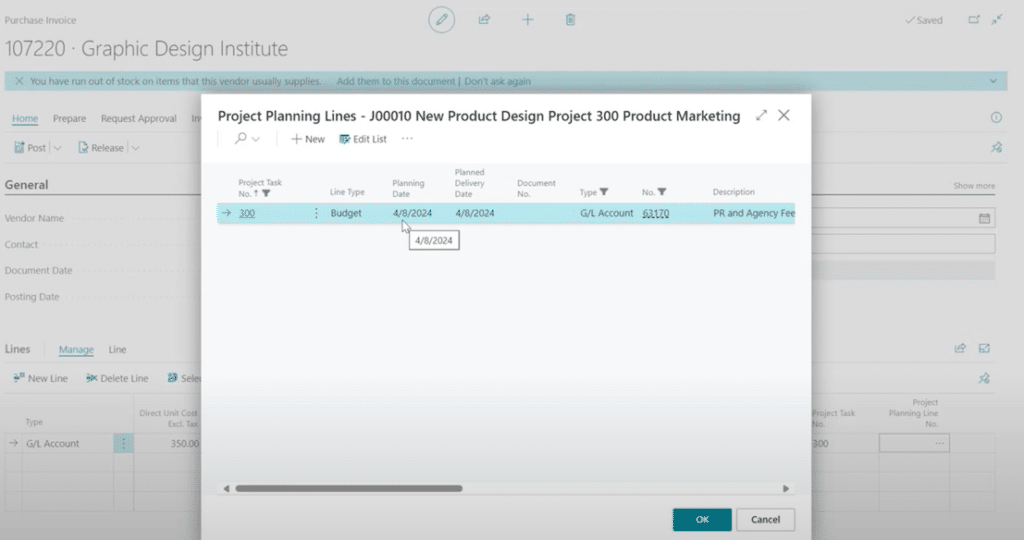 Project planning lines - research and development project management