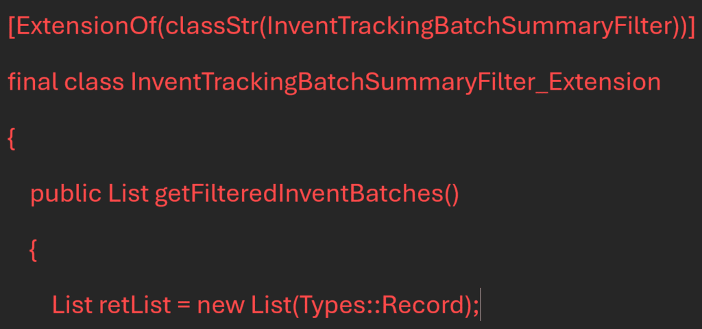 Backward or Forward Item Trace in X++