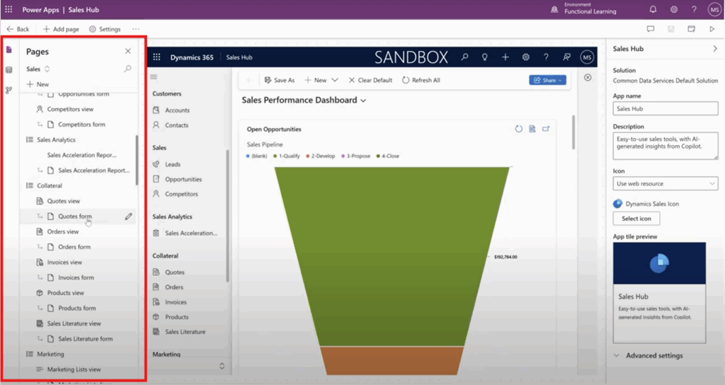 Adding quote form to CE report through Power Apps
