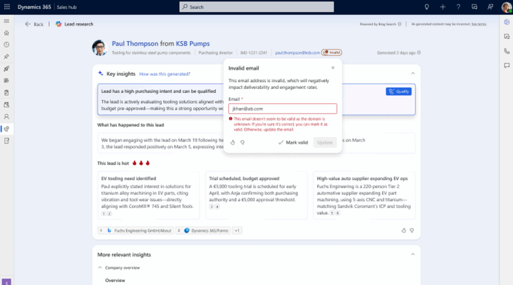 Sales qualification agent enhancements