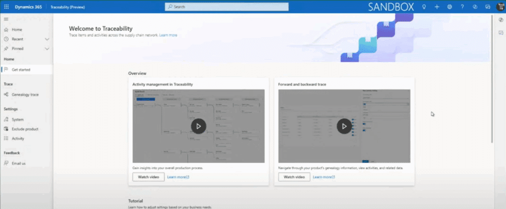 Traceability app preview