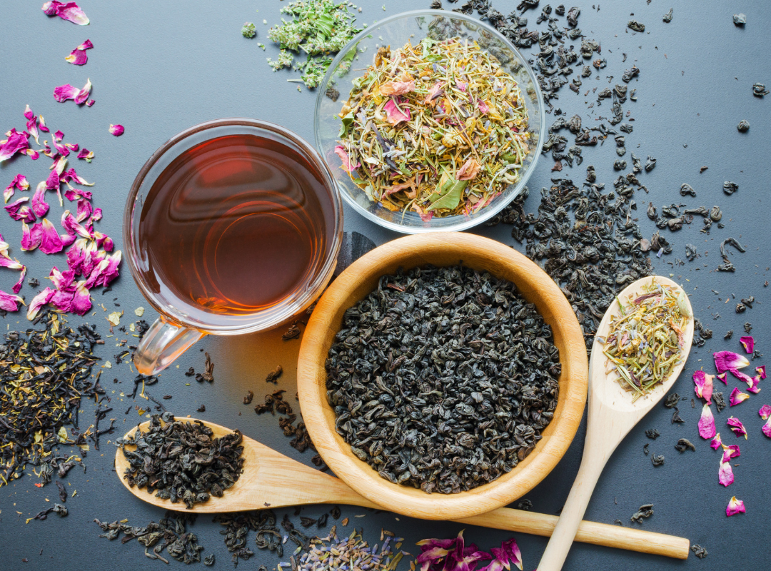 assorted tea ingredients