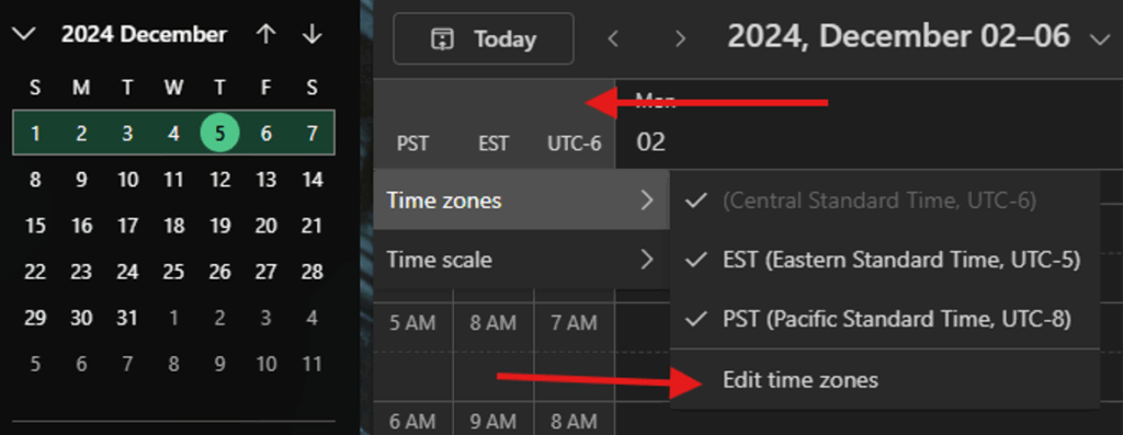 Calendar in Outlook