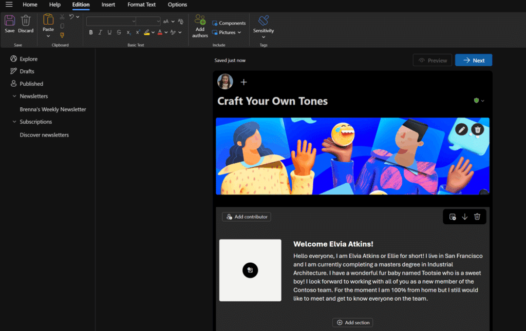 Newsletters in outlook list