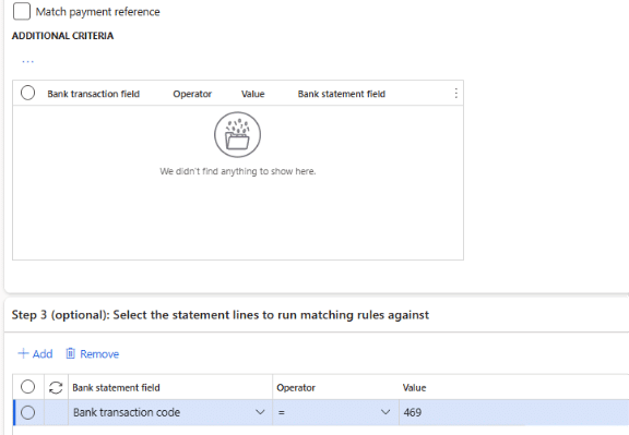 Advanced Reconciliation D365 Finance BankTransactionCode