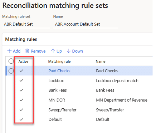 Advanced Reconciliation D365 Finance ReconciliationMatchingRules3