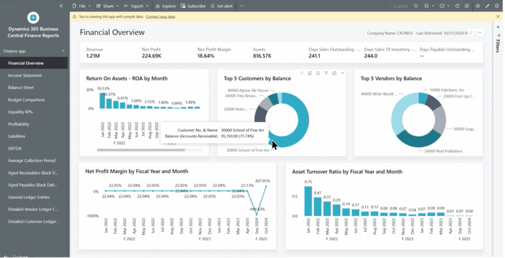 Business Central - Finance Reports