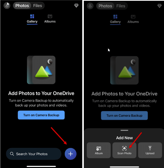 OneDrive ScanFeature Add Photos