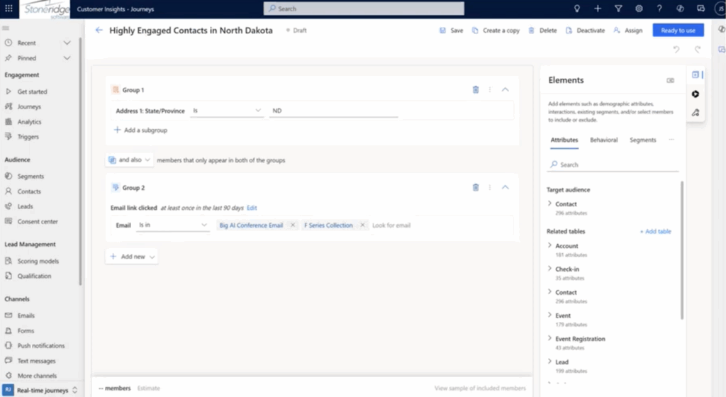 Dynamics Segment - Customer Insights Journeys - Example