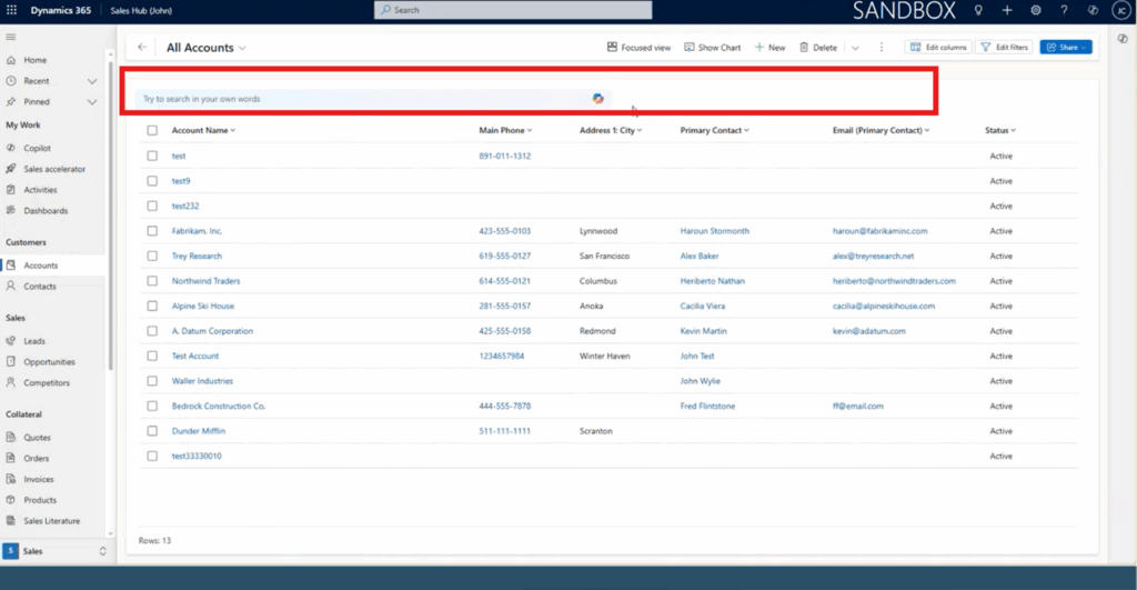 Copilot Natural Language Search - Main