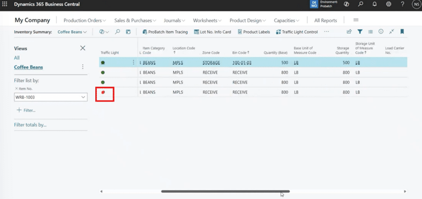 How to see inventory status