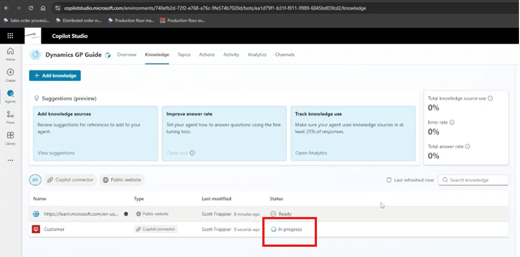 Where to find "In Progress" field to know when data is usable