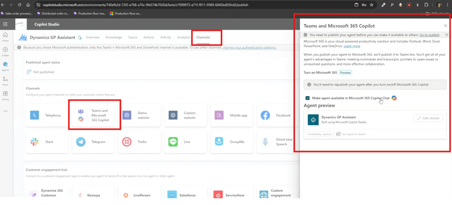 How to publish your agent in applications