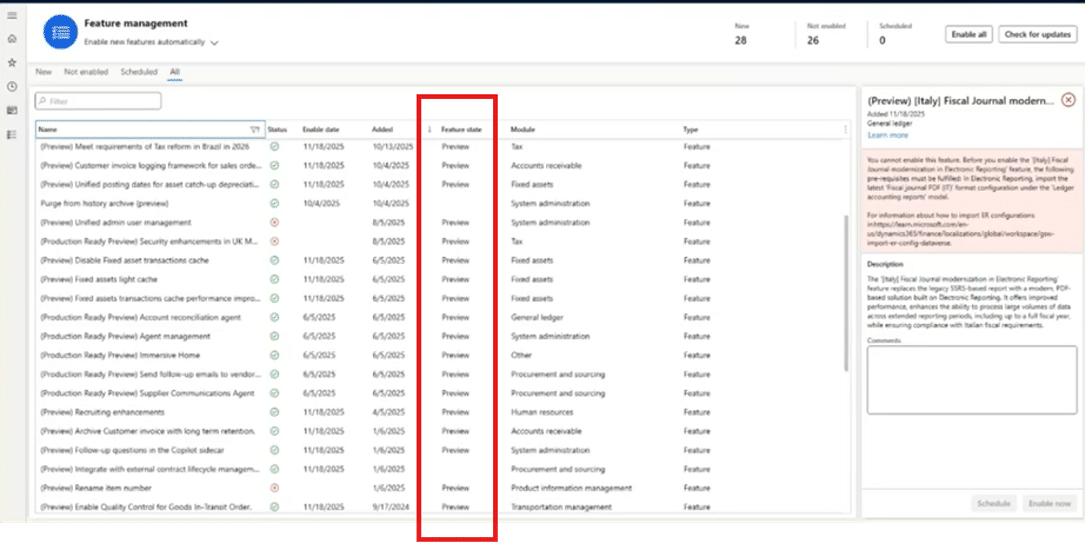 Where to check for updates in Dynamics 365 Finance
