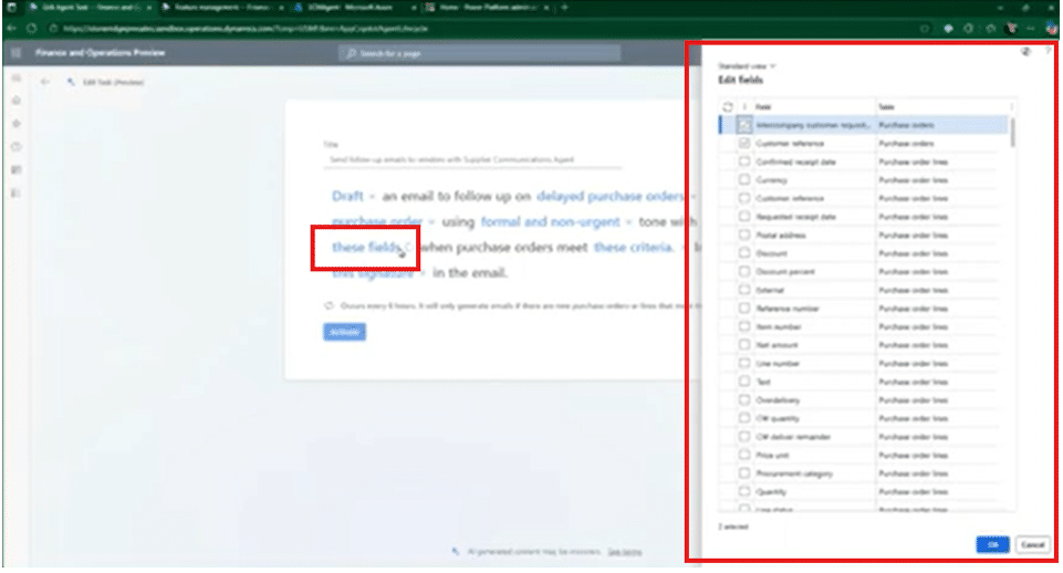Setting criteria using filter