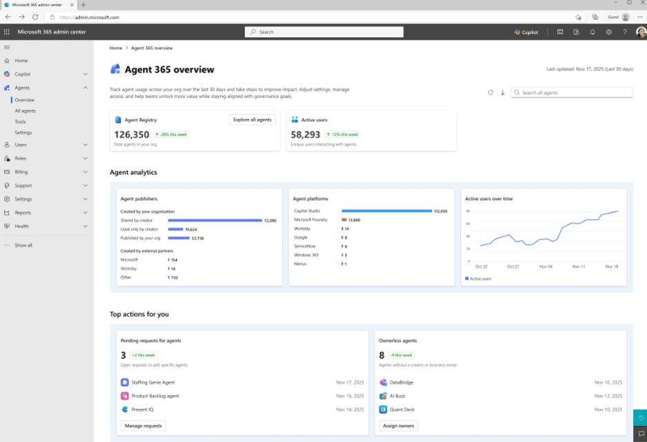 Agent 365 dashboard